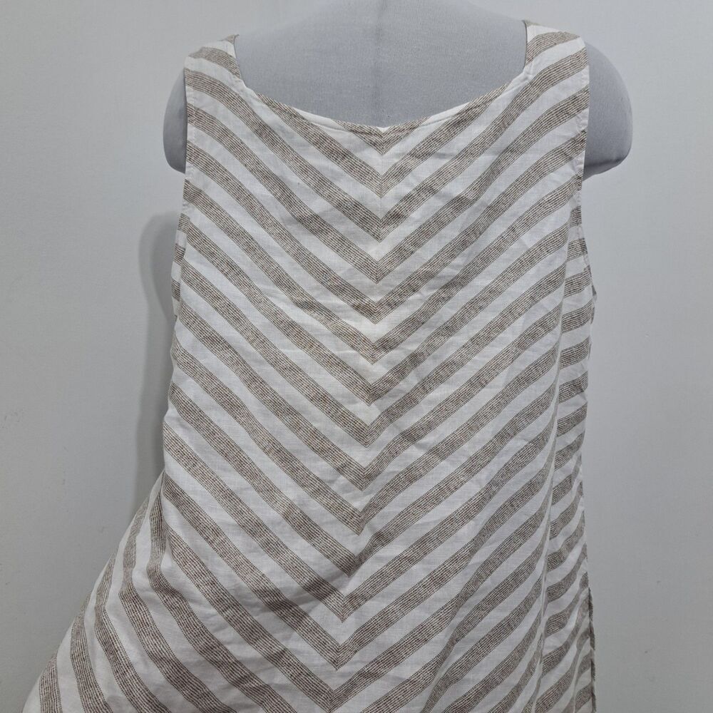 J. Jill Love Linen Boho Summer Spring Maxi Dress Large Tall Chevron Stripe - Picture 9 of 10